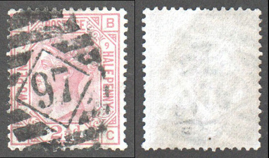 Great Britain Scott 67 Used Plate 9 - BC (P) - Click Image to Close